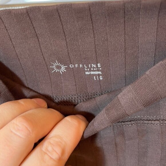 L Aerie Offline brown ribbed mini skirt - Picture 4 of 6